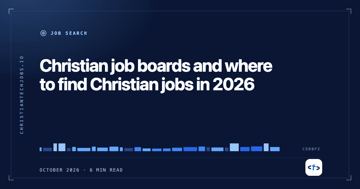 Christian job boards guide header in navy and blue with the Christian Tech Jobs logo