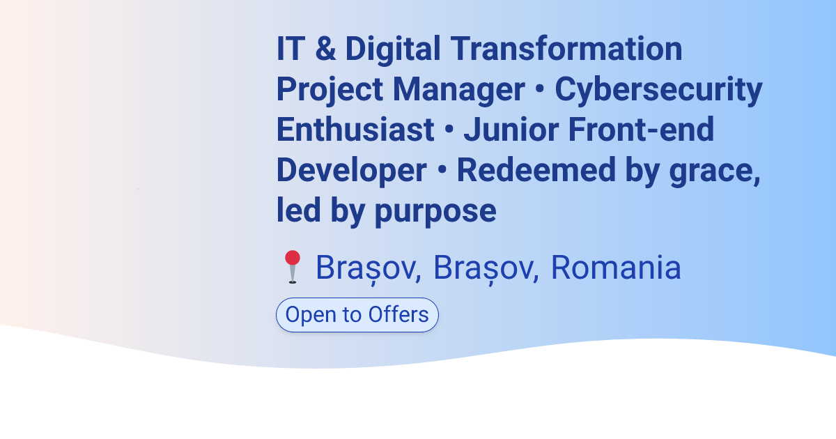 IT & Digital Transformation Project Manager • Cybersecurity Enthusiast ...